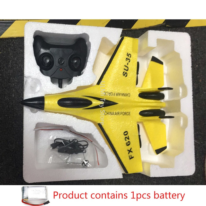Avião Controle Remoto 2.4g Brinquedo Resistente 2 Baterias